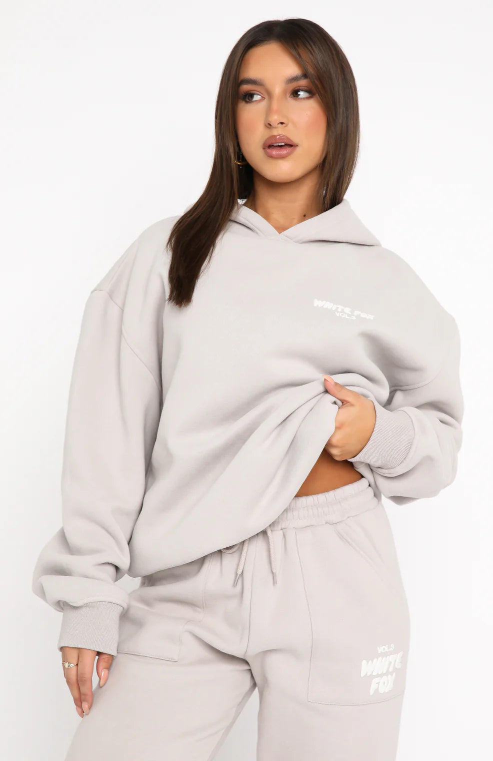 White Fox Oversized Hoodie + Free Sweatpants