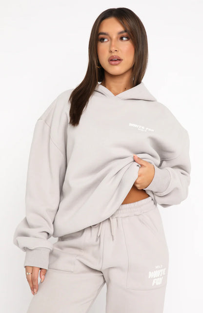 White Fox Oversized Hoodie + Free Sweatpants